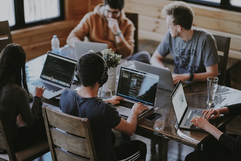Professional team collaboration in modern office environment